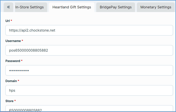 Admin Console — Gift Settings tab