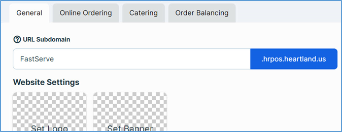 Admin Console — Online Ordering general tab