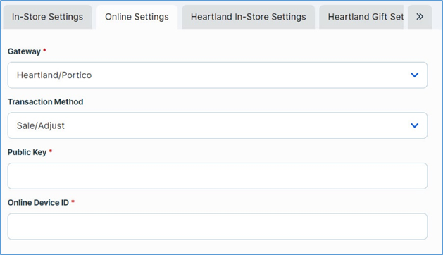 Admin Console — Online Settings tab