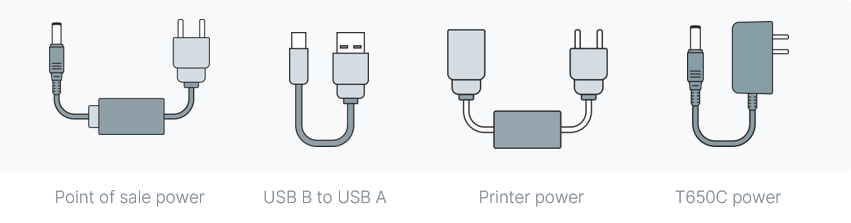 ELO terminal included components — cables and peripherals