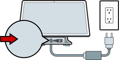 Plugging power cable into the far-right matching port