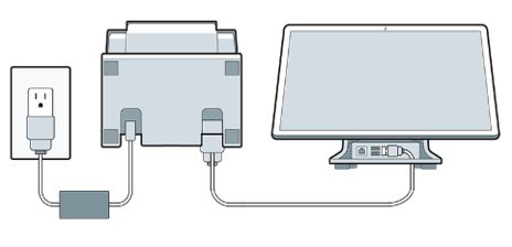 Plugging USB-A cable into available POS stand port