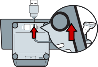 Routing scanner cable through POS stand opening