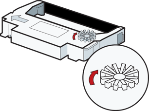 Opening kitchen printer ribbon cassette cover using tabs