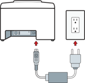 Inserting ribbon cassette into kitchen printer