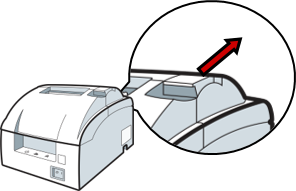 Closing the ribbon cassette cover on kitchen printer