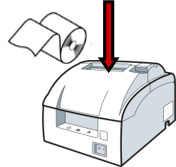 Plugging kitchen printer power cable into wall outlet