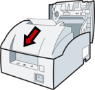 Opening kitchen printer top by sliding the lever