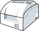 Placing paper roll in kitchen printer and feeding paper