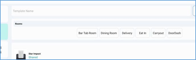 New printer template — room selection and printer list