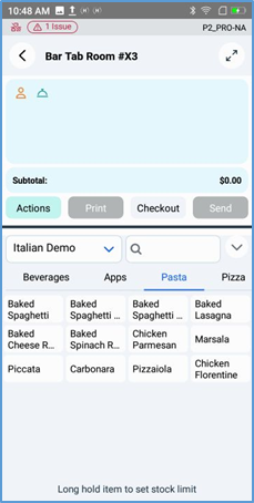 Handheld menu cards — Small size, four per row