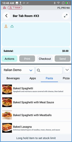 Handheld menu cards — Large size, full width with details