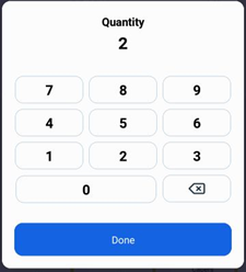 Handheld Item Actions — Quantity keypad