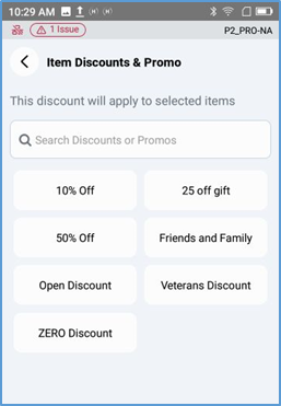 Handheld Item Actions — Discount options for item