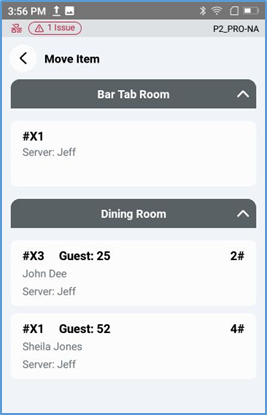 Handheld Item Actions — Move item to another ticket