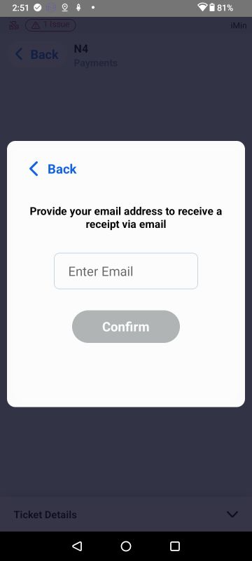 Handheld email entry for digital receipt