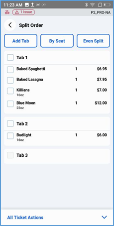 Handheld Split — item moved to a different tab