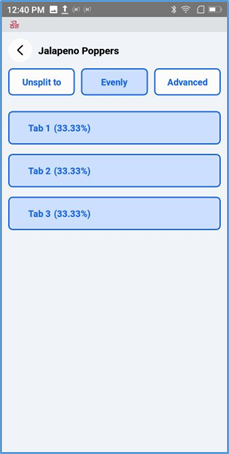 Handheld Split Evenly — item shared between tabs