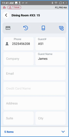 Handheld Customer Info — name, phone, email fields
