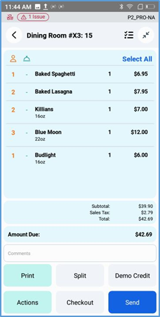 Handheld ticket after discount removed