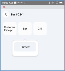 Handheld print preview of the ticket