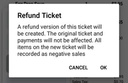 Handheld Refund Ticket confirmation prompt