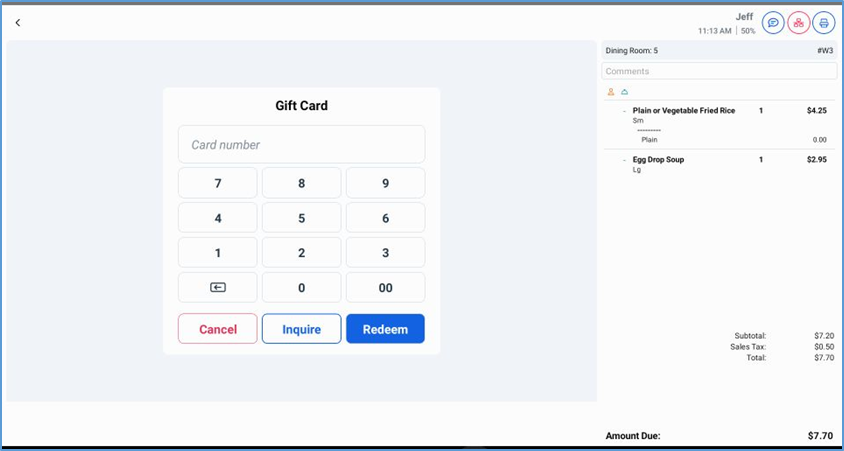 Card payment processing — waiting for card reader