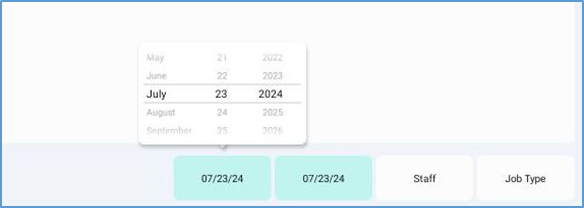 Time Punch — date range selection calendar control