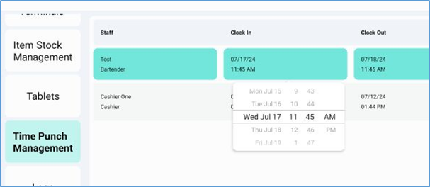 Time Punch — date and time picker for clock in or out