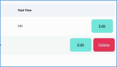 NextGen Time Punch — swipe to reveal Delete button