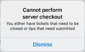 NextGen Force Checkout error — open tickets must be closed